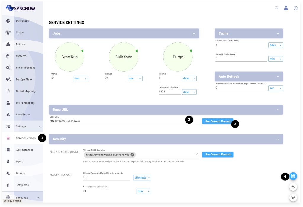 Cycling Jobs Settings